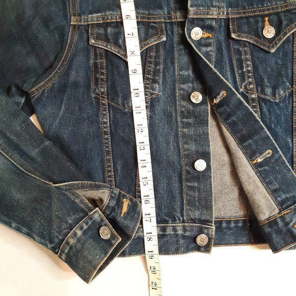 Denim Jean Cotton Long Sleeve 90's Grunge Jacket Top Vintage EUC Medium - Picture 11 of 13